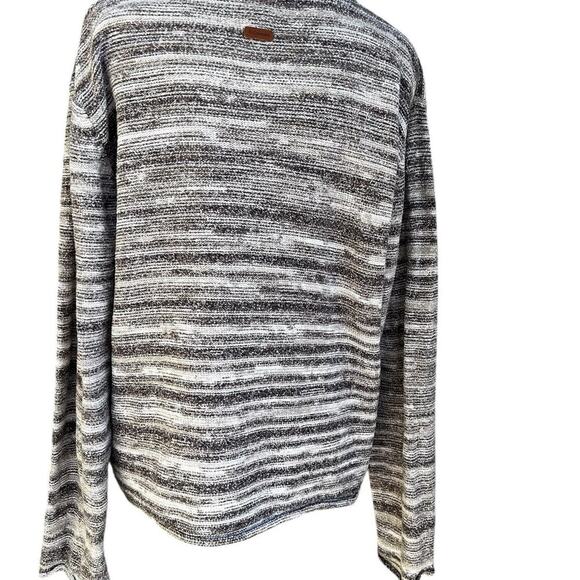 Columbia sweater, brown and cream, long sleeve, stripe women's size L - Picture 2 of 8